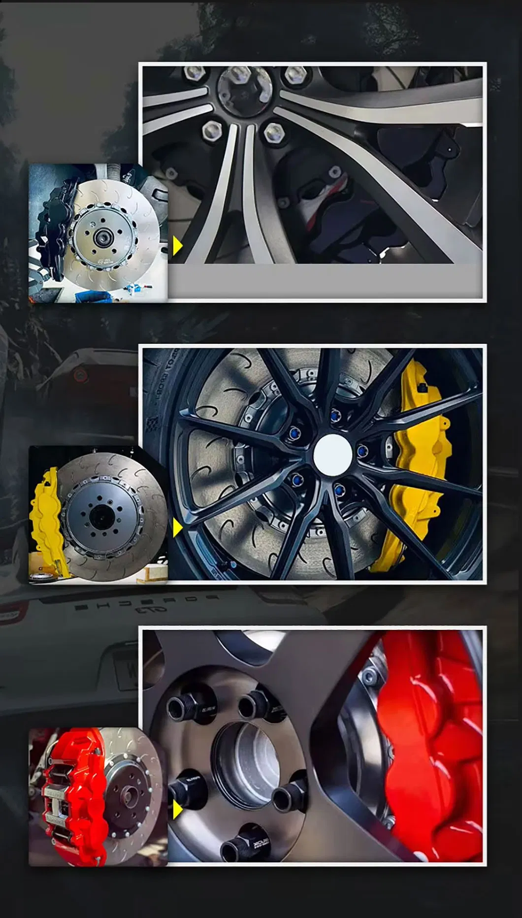 Hochleistung 17 18 Zoll Autobremseile 6 Pot -Bremsbremssattel für Bremsbeläge